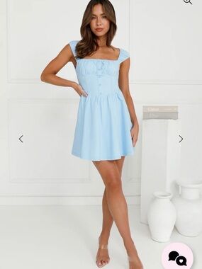 DAYTIME PAGEANT MINI DRESS BLUE